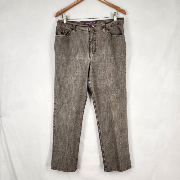 Gloria Vanderbilt Amanda Straight Leg Women's size 14P Brown Denim Jeans Pants - Picture 1 of 12